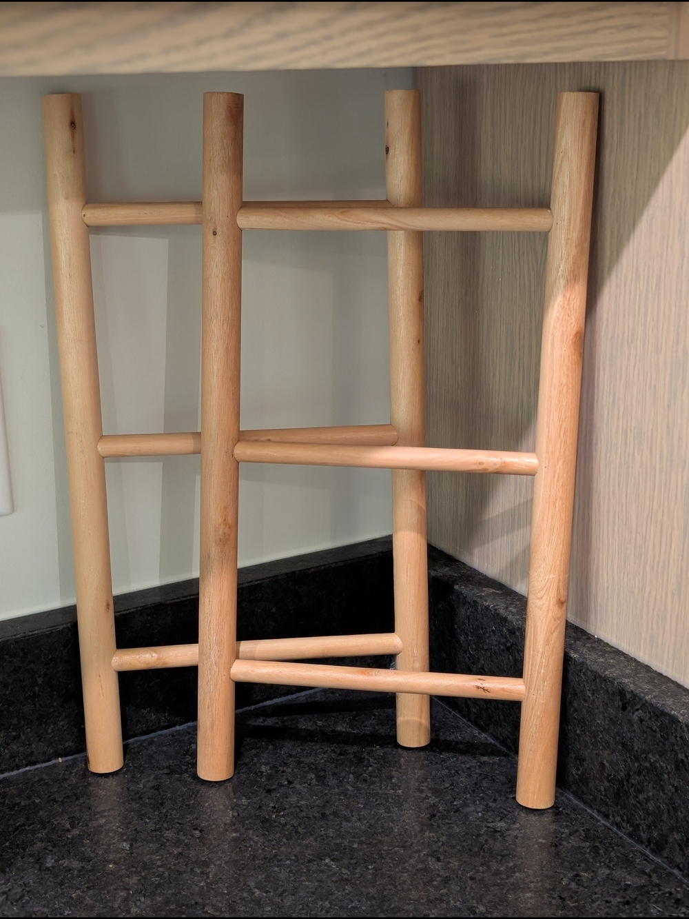 Natural Wood Ladder Shelf Accent - Light Beech Finish